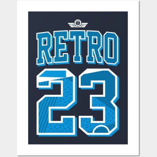 retro 23 marina blue sneaker art Posters and Art